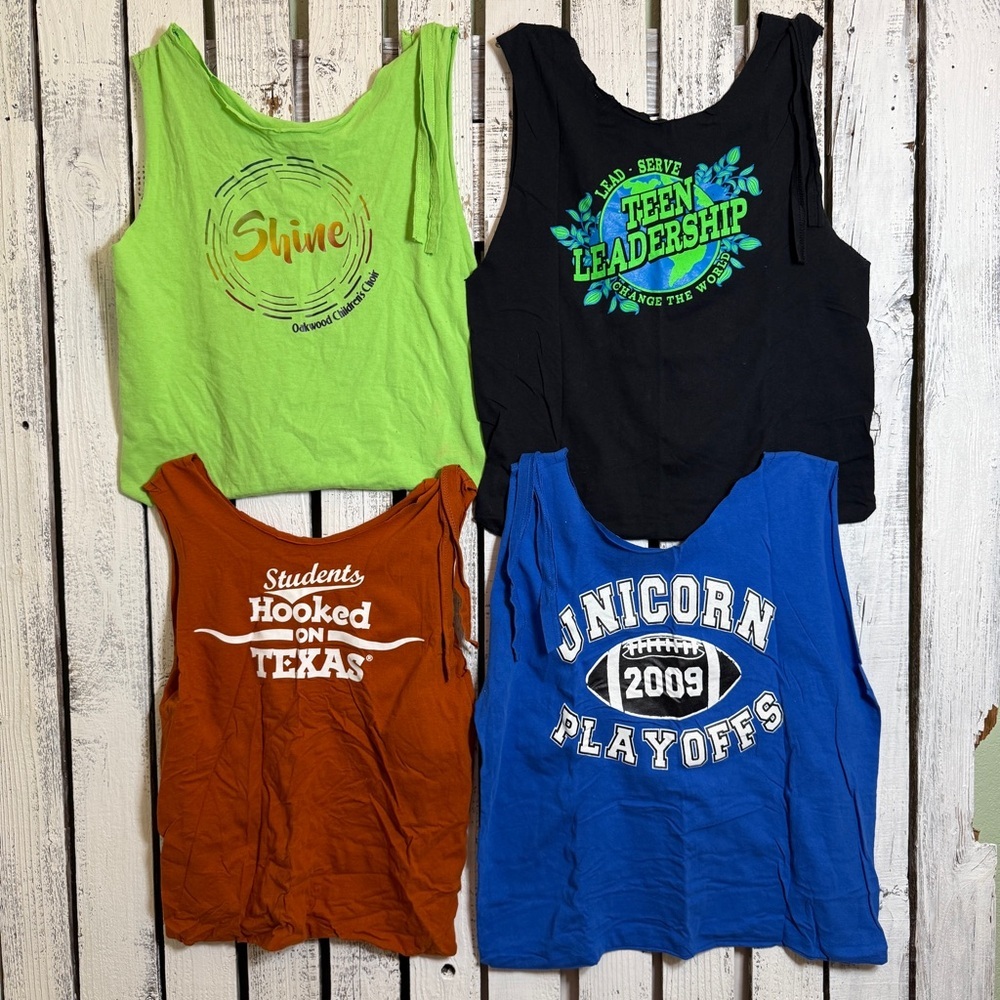 Upcycled T-shirt Tote Bags Set Of 4 Shopping Grocery Compact Reinforced Handmade
